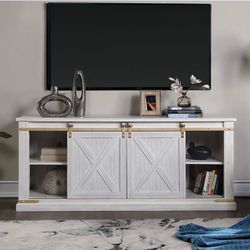 TV console 72” Antique White Rustic Farmhouse Style 72.0W x 29.7H x 20.0D $599