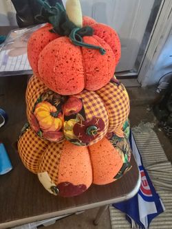 Stacked Fabric Pumpkin Fall Decoration