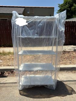 White shelving unit