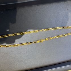 14k Gold Paper Clip Chain
