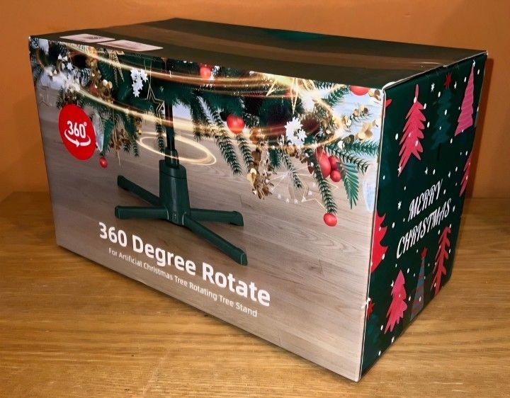 COOLWUFAN Musical Rotating Christmas Tree Stand with Remote Control, 360-Degree