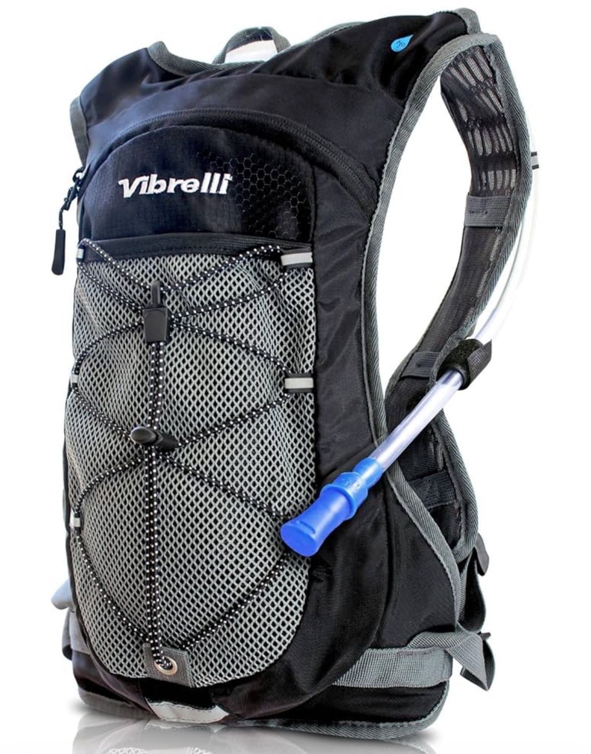 Vibrelli Hydration Backpack & 2L Hydration Bladder - High Flow Bite Valve - Hydration backpack