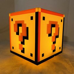 Nintendo Super Mario Bros. Question Block Lamp, Push-On Light-Up & Sound FX