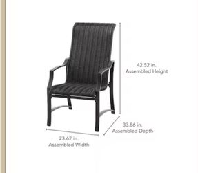 allen + roth Oakridge Set of 6 Wicker Brown Steel Frame Stationary Dining Chair with Woven Seat