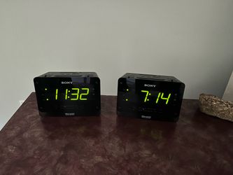 Apex set of two classic Sony cube Dream Machine ICF-C414 dual Alarm Clock ⏰ Radio AM/FM
