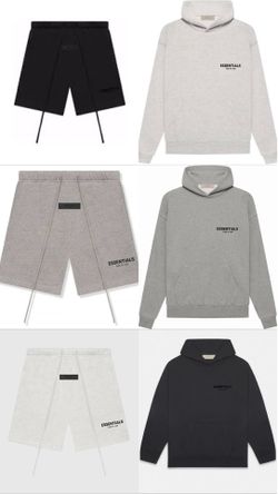 Essentials shorts and hoodies