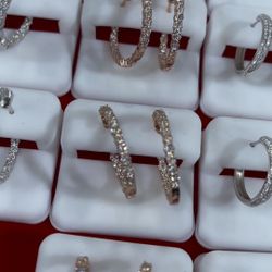 Moissanite Hoop Earrings