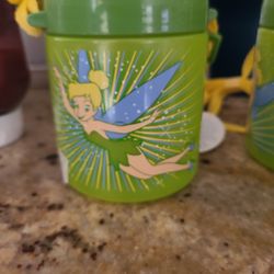 DISNEY TInkerbell Water Bottle Neckstrap Straw