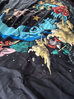 Black Psychedelic Graphic Duvet Tapestry