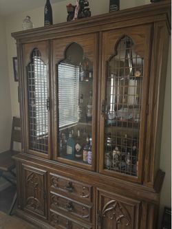 Vintage hutch with alcohol