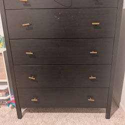 5 Drawer Dresser In Black From IKEA 