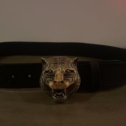 Gucci Tiger Feline Gold Belt 