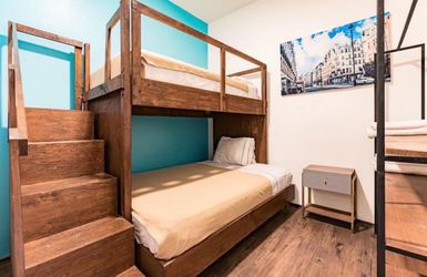 Solid Wood Twin-over-Twin Bunk Bed with Stairs