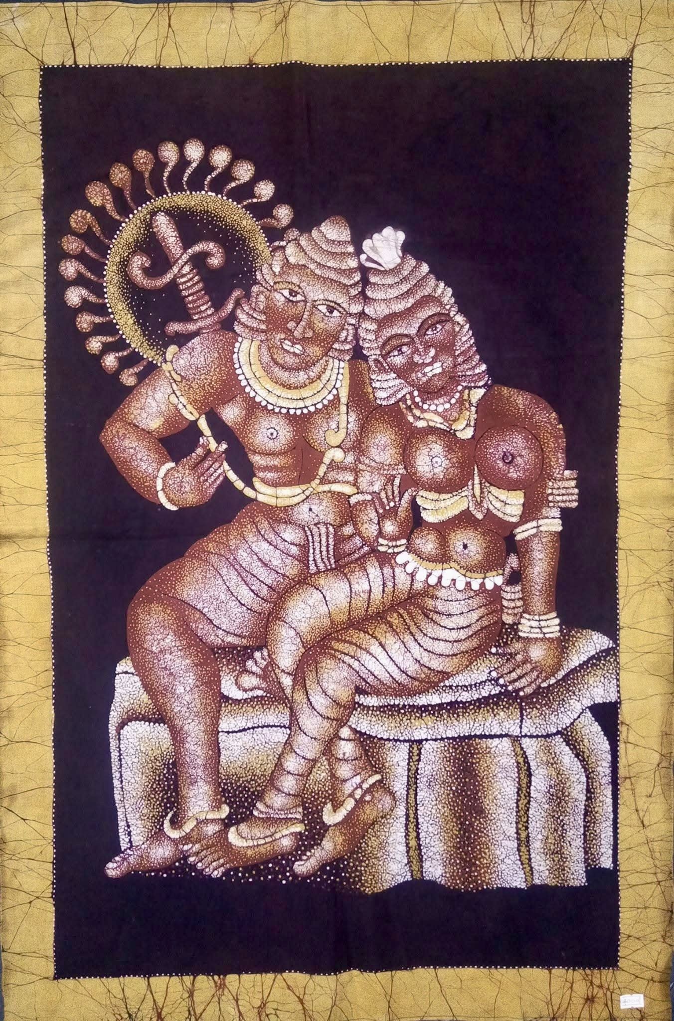 Batik Art -wall Hanging- Isurumuni Lovers - Srilankan