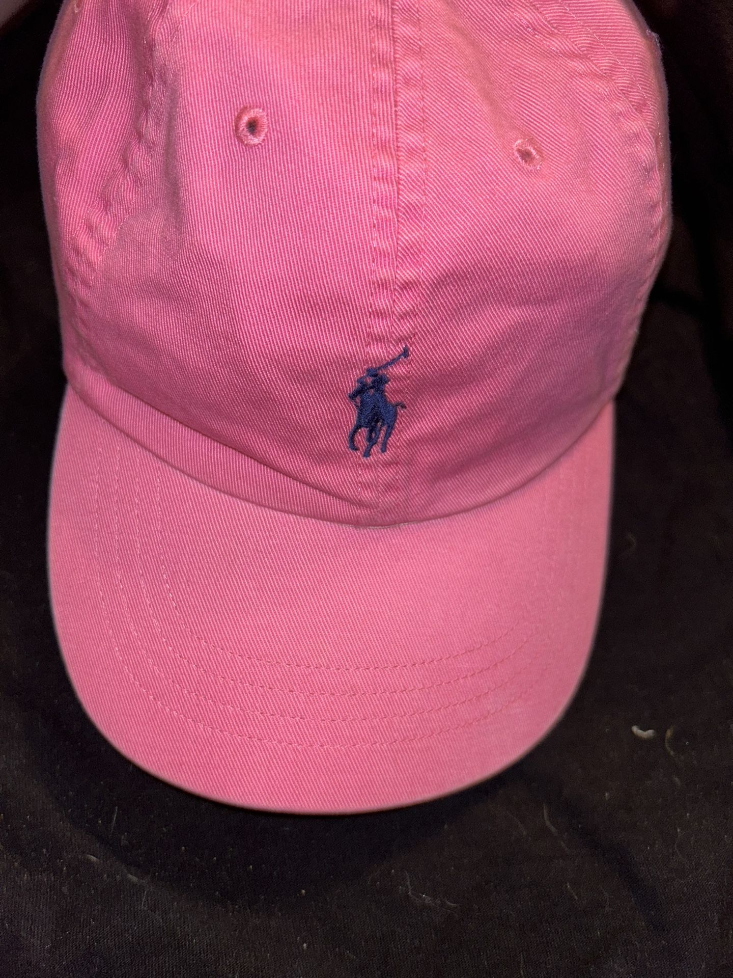 New 1980s Vintage Polo Ralph Lauren Leather Strap Back Cap Pink
