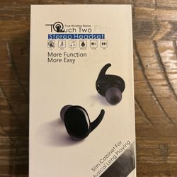 NIB Touch Two Plus Black Stereo Headset True Wireless Stereo Earbuds 