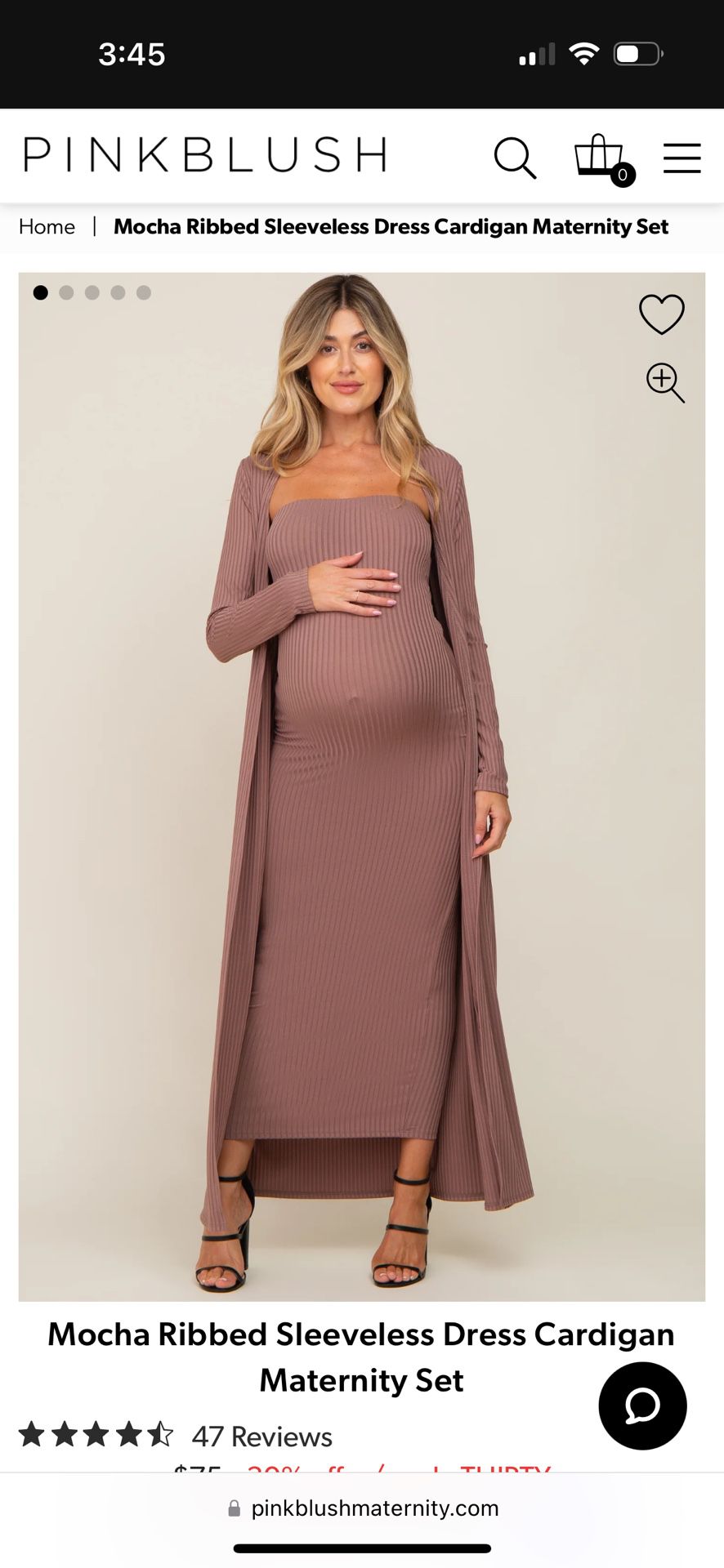 Pinkblush Maternity Dress / Maternity Set (Size Medium)