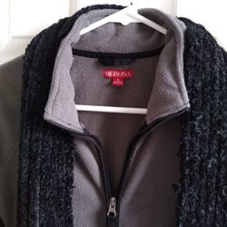 Black Scarf - Grey Black Jacket 