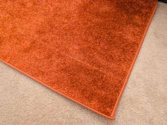 Antto Solid Low-Pile Orange Rug 5x8