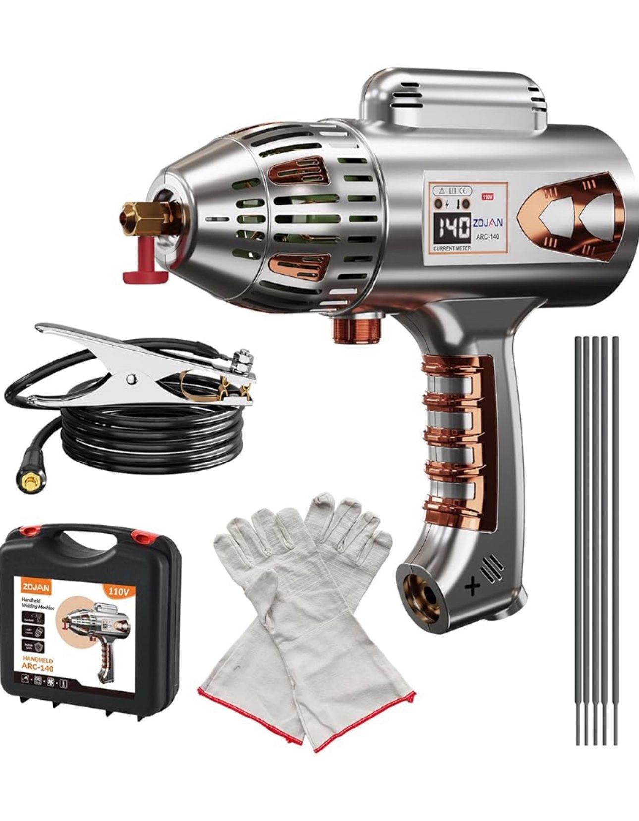 Welding Machine 110V, Handheld Welder Gun,140A ARC Digital Display, Weight 3.7Ib,Stick Welder, Portable Handheld Welder IGBT Inverter 6 Variable Curre