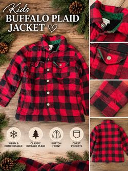 Kids Buffalo Plaid Flannel Jacket