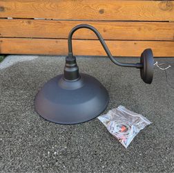 14in Exterior Black Matte Gooseneck Barn Farmhouse Light