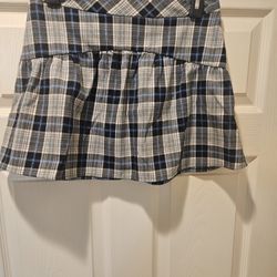 IZ Byer 14 Black/Blue Plaid Mini Skirt