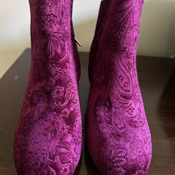 Velvet Fuchsia Boots 