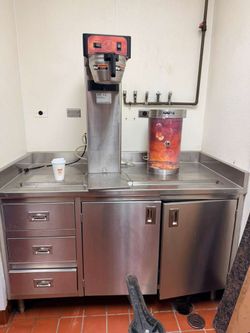Coffee machine with steel Table - with burner