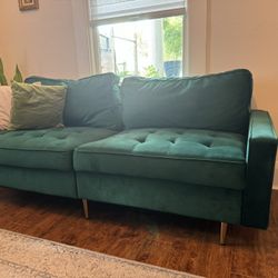 Green Velvet Loveseat