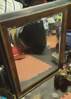 Beveled Wooden Mirror 36x29