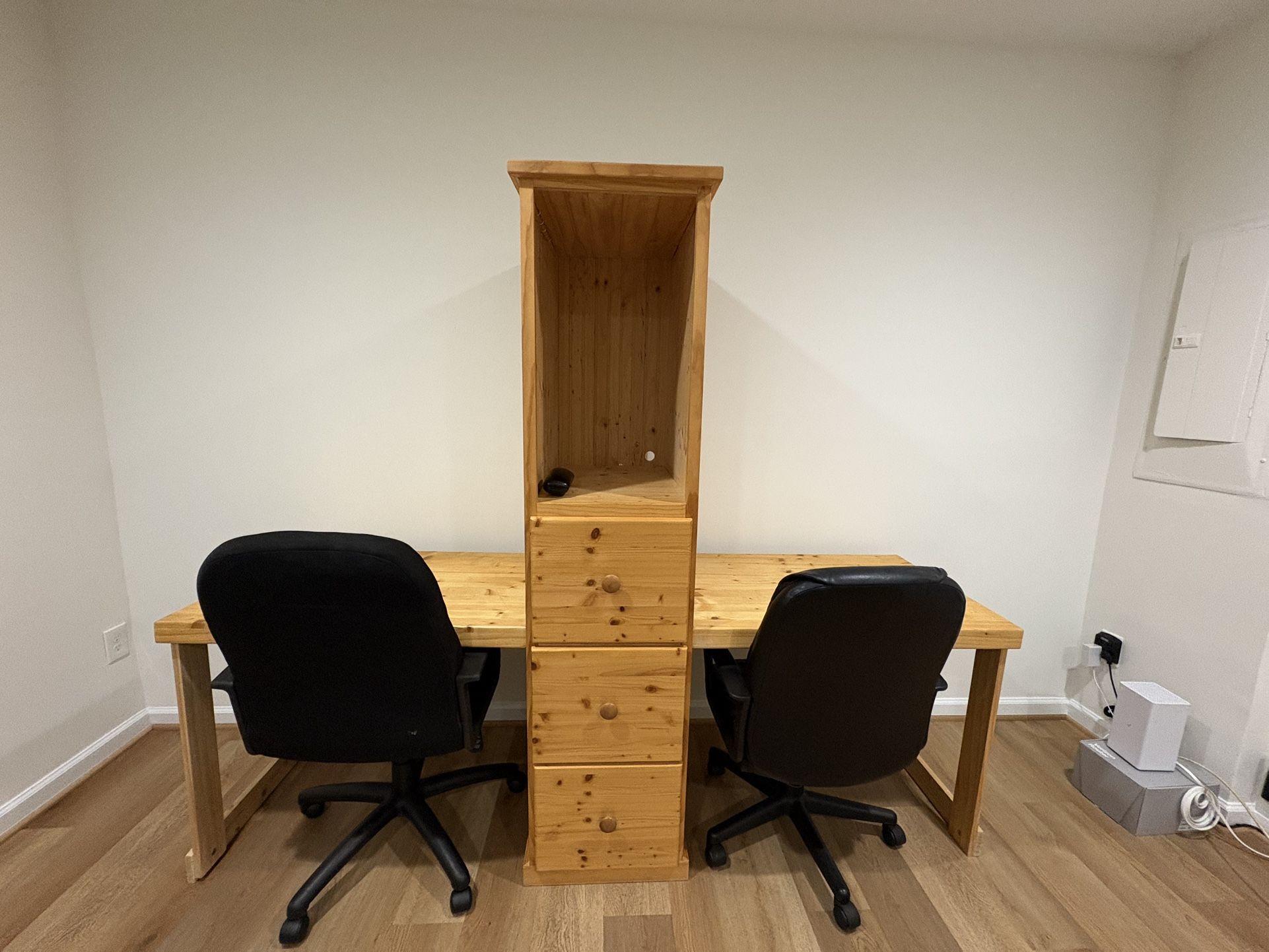 Double Desk and Two Chairs