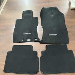 Subaru Forester Carpeted Floor Mats For Front & Rear With Logo 2020-2024 Black