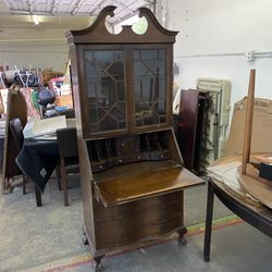 Vintage Solid Wood 4 Drawer Secretary Cabinet