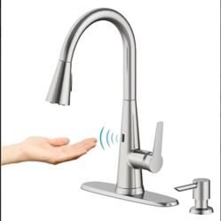 Kitchen Faucet- "Tolland" Stainless Steel - Touchless! -Pull-down - W/ Soap Dispenser - by allen+roth
