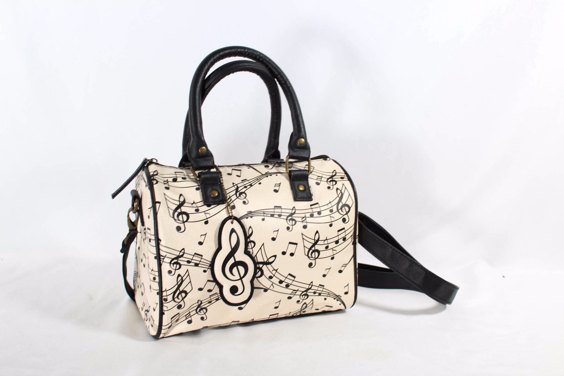 Rare Loungefly Music Note Handbag Purse – Neutral Cream & Black Loungefly