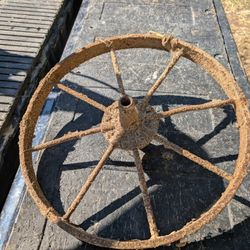 Antique Wheelbarrow Wheel