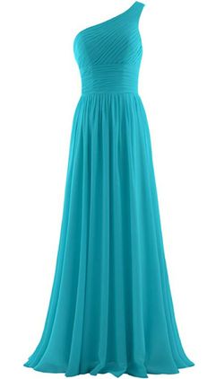 Women's Pleat Chiffon One Shoulder Evening Dress
