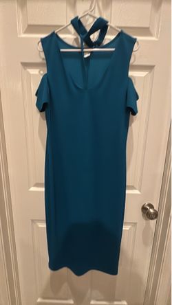 VENUS Teal Cold Shoulder Midi Dress – Size Large