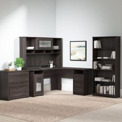 Huckins L-Shaped Computer Desk Office Set With Hutch