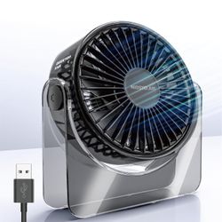 USB Desk Fan, 6Inch Portable Table Fan, 3 Speeds Quiet Powerful Cooling,Personal Mini Small Fan with Adjustable Tilt for Desk Bedroom Home Office Car 