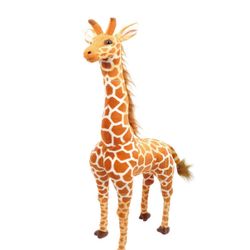 Giant Stuffed Giraffe Animal Set, 47 Inch Large Giraffe Plush Toy for Kids with Bird & Basket & Leaves & Card