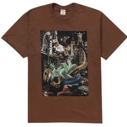 SUPREME T-REX TEE BROWN SIZE MEDIUM 