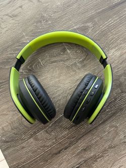 Black and Green Wireless Over-Ear Headphones