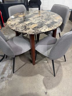 Round Dining Table set For Kitchen & Dining Room Table and 4 chairs