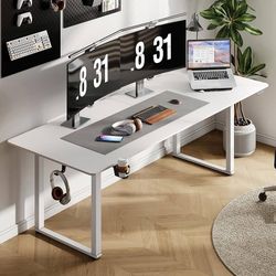 Standing Desk, 71x32 Inches Rectangle Stand Up Desk with 4 Legs, Dual Motor and Memory Controller, Adjustable Height from 28-46 Inches for