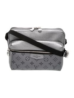 Louis Vuitton Outdoor Messenger Bag in silver from the specialized Taigarama Collection.