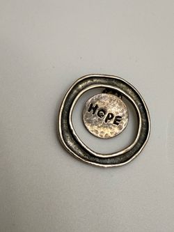 925 Sterling Silver HOPE Circle Pendant Charm Artisan