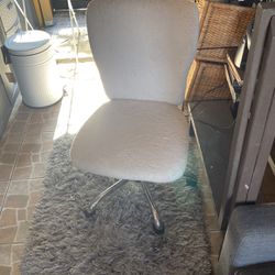 Boss Tiffany Fur Modern Office Chair in Cream