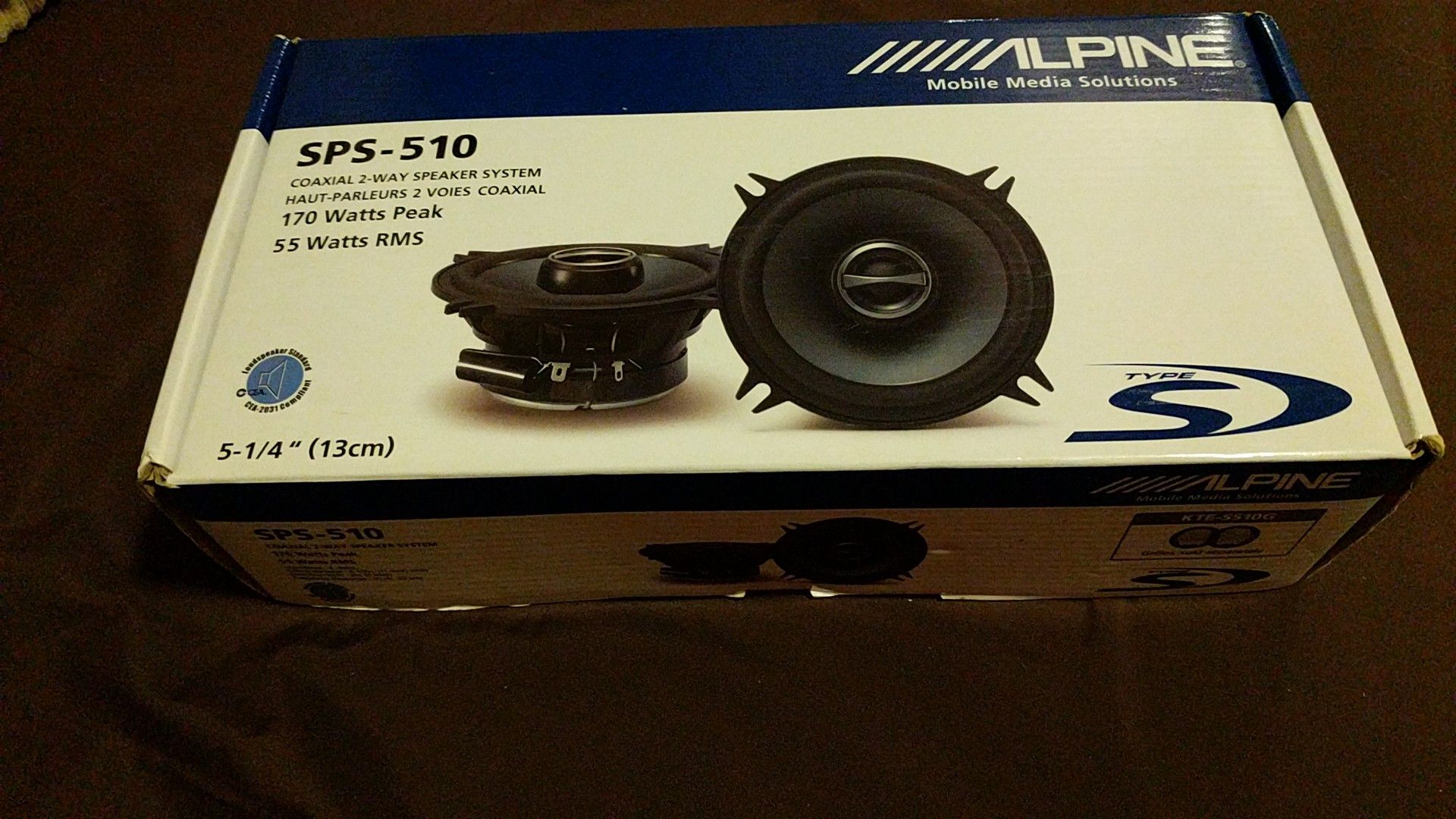 Brand New Alpine 2-way Speaker Pair - 5-1/4